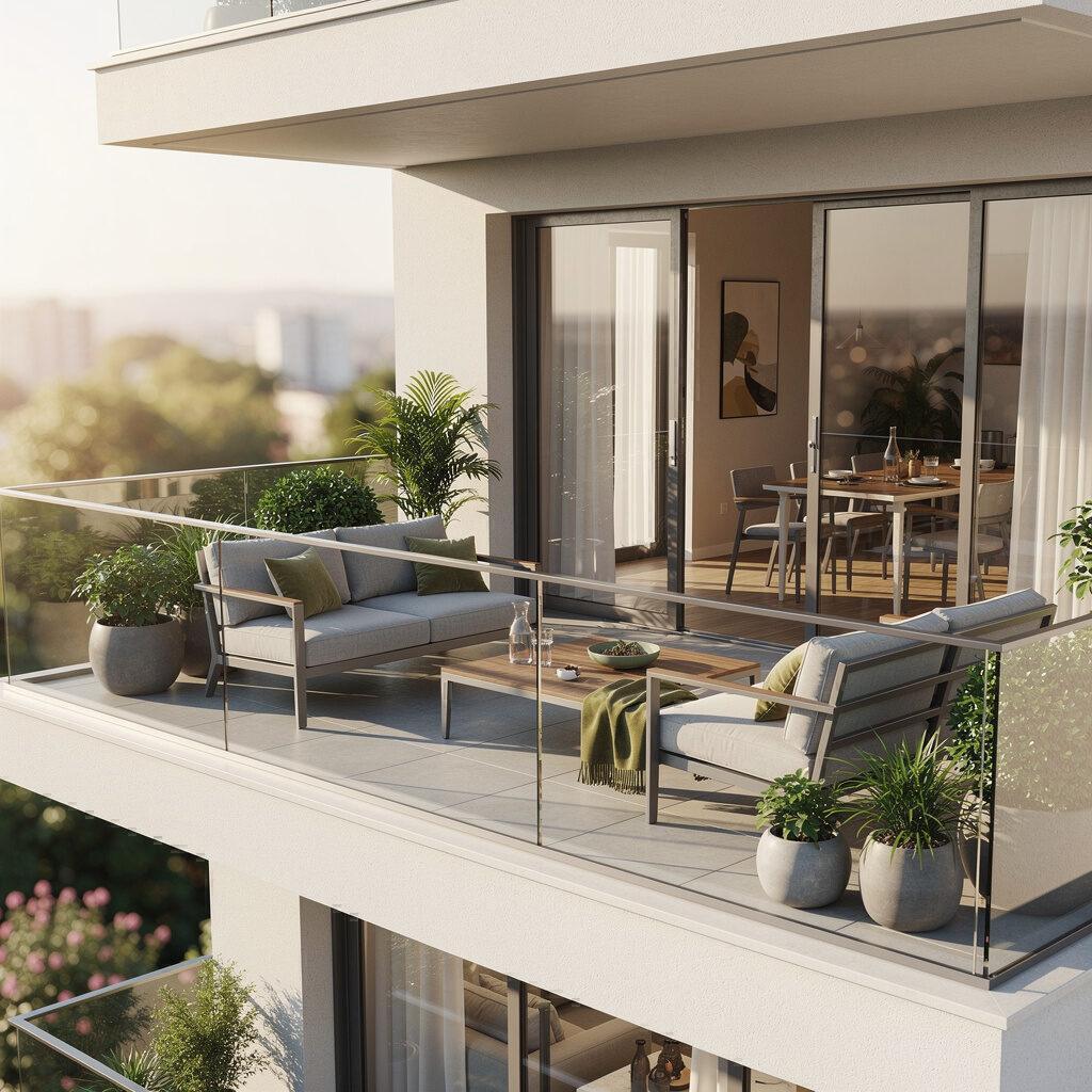 Grundriss für Terrasse und Balkon sowie Fläche und Nutzung – Designer Gartenmöbel
