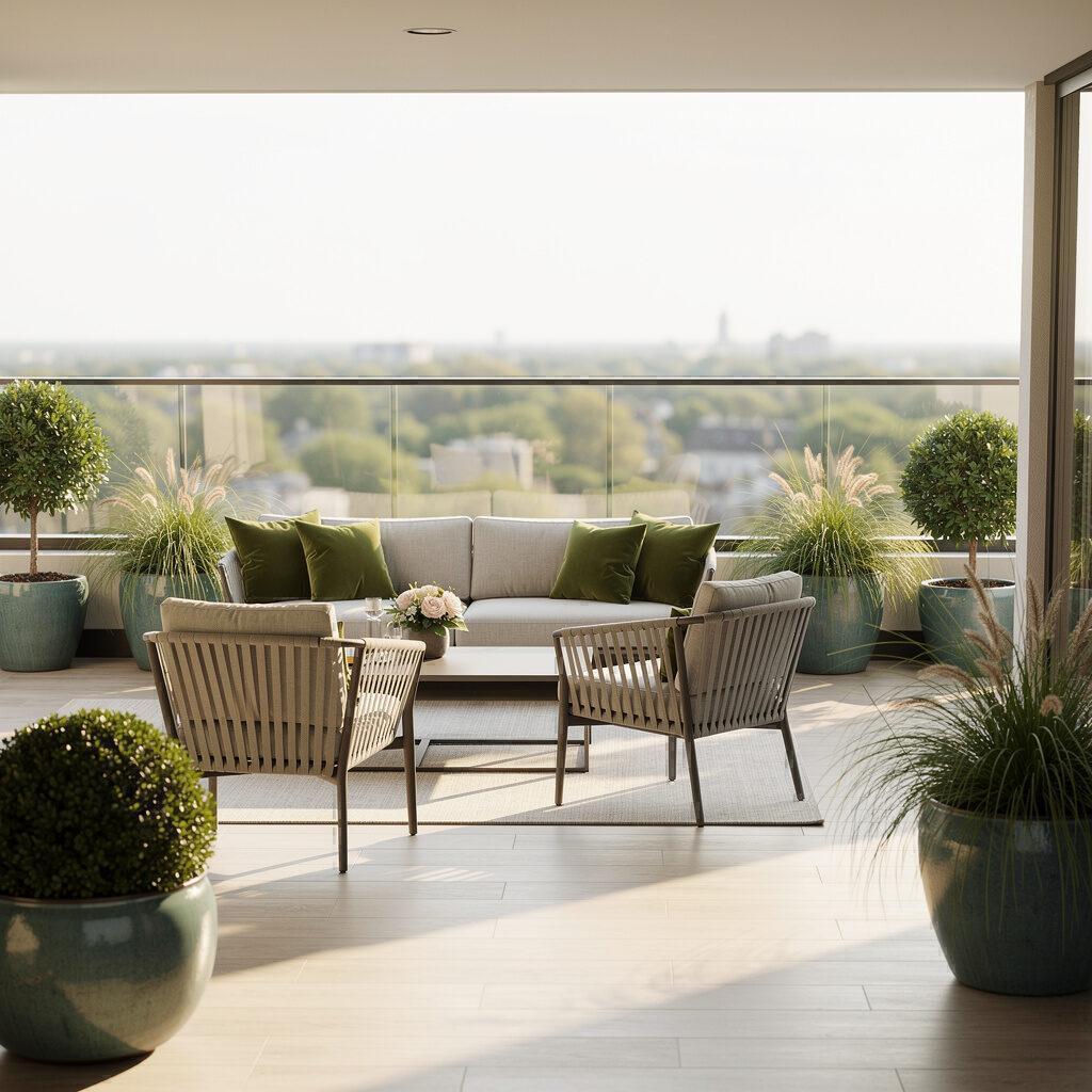 Designer Gartenmöbel – Grundriss für Terrasse und Balkon bezüglich Fläche und Nutzung