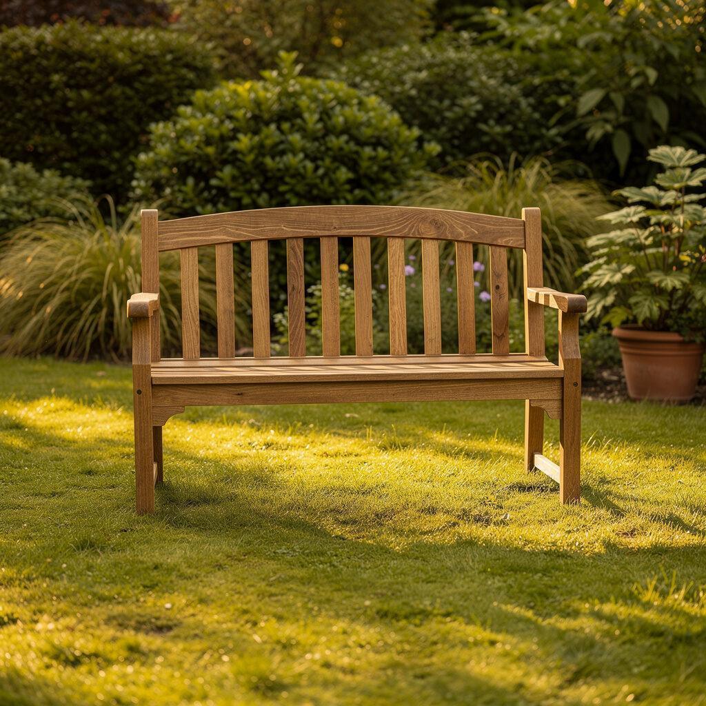 Gartenbank aus Holz – natürliche Optik und robuster Sitzkomfort – Designer Gartenmöbel