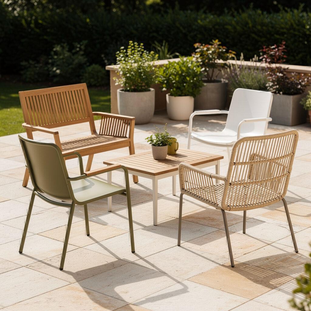 Gartenstühle Sitzgruppe kombinieren – Designer Gartenmöbel