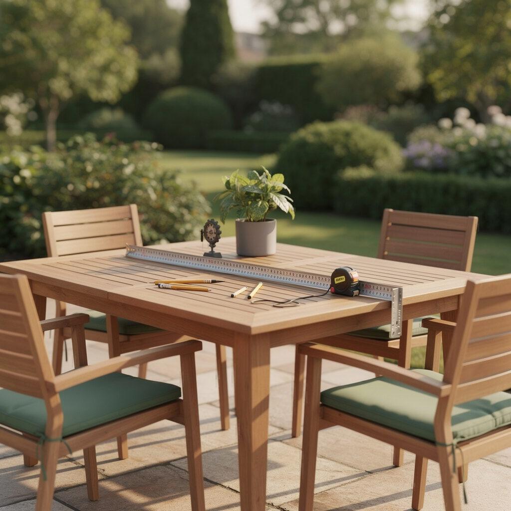 Zuverlässige Bestimmung der Gartentischgrößen – Maßtypen, Sitzplatzanzahl und benötigte Fläche – exklusive Designer-Gartenmöbel