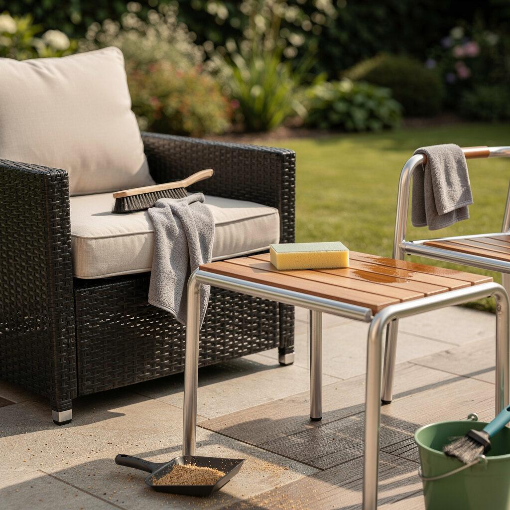Polyrattan, Holz, Aluminium sowie Textilgewebe – materialgerecht reinigen und richtig pflegen – Designer Gartenmöbel