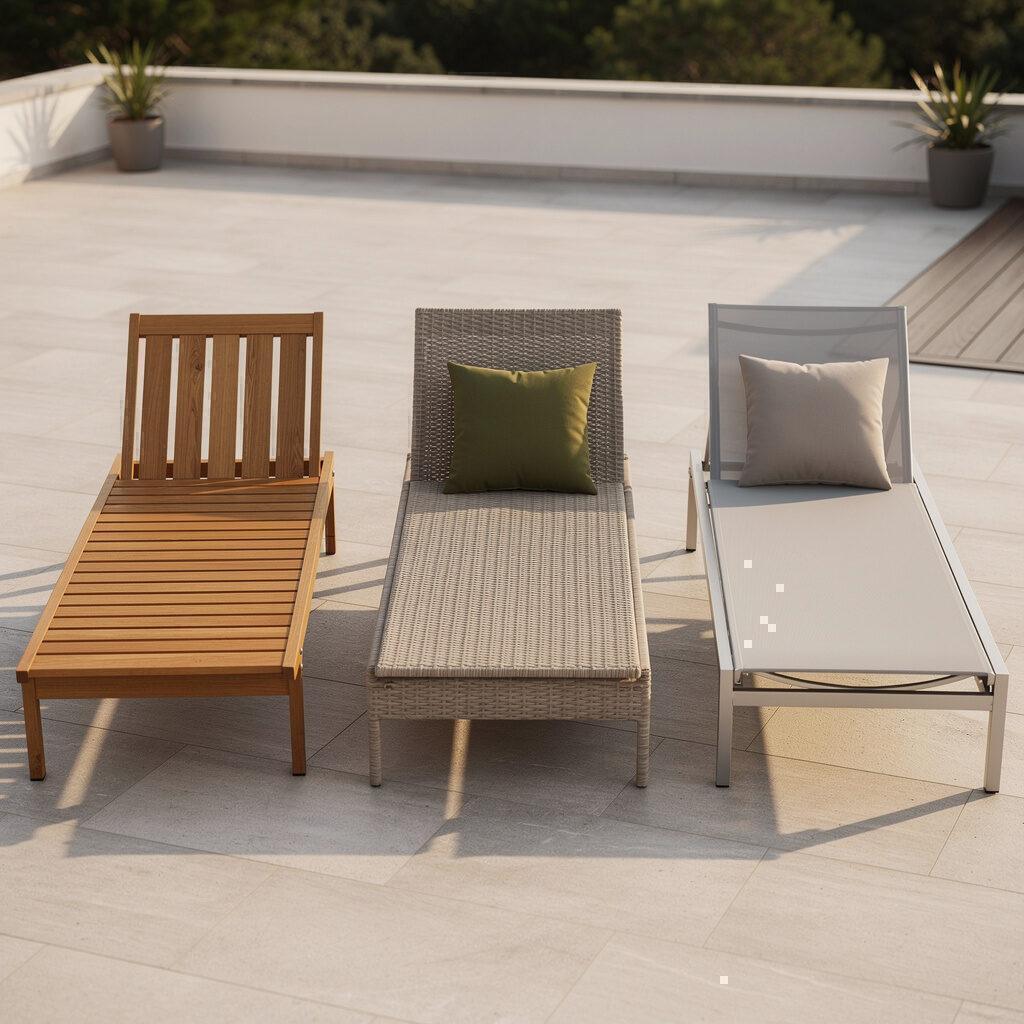 Gartenliegen Materialien Holz, Polyrattan, Aluminium im Vergleich – Designer-Gartenmöbel