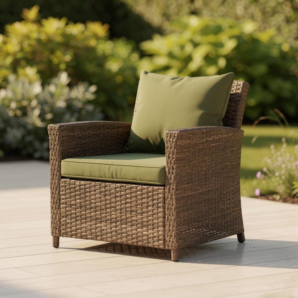 Designer Gartenmöbel Sessel aus Polyrattan wetterfest pflegeleicht Garten Terrasse