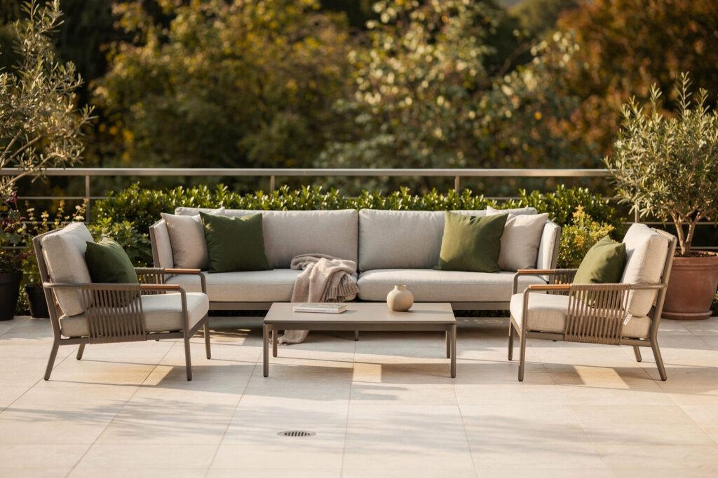 Designer Gartenmöbel – Harmonische Abstimmung Sitzgruppe Einzelelemente