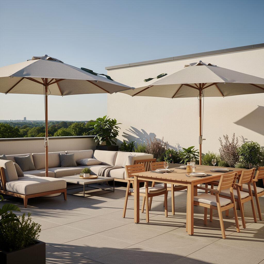 Sitzbereich Essbereich Sonnenschirme für Schatten – Designer Gartenmöbel